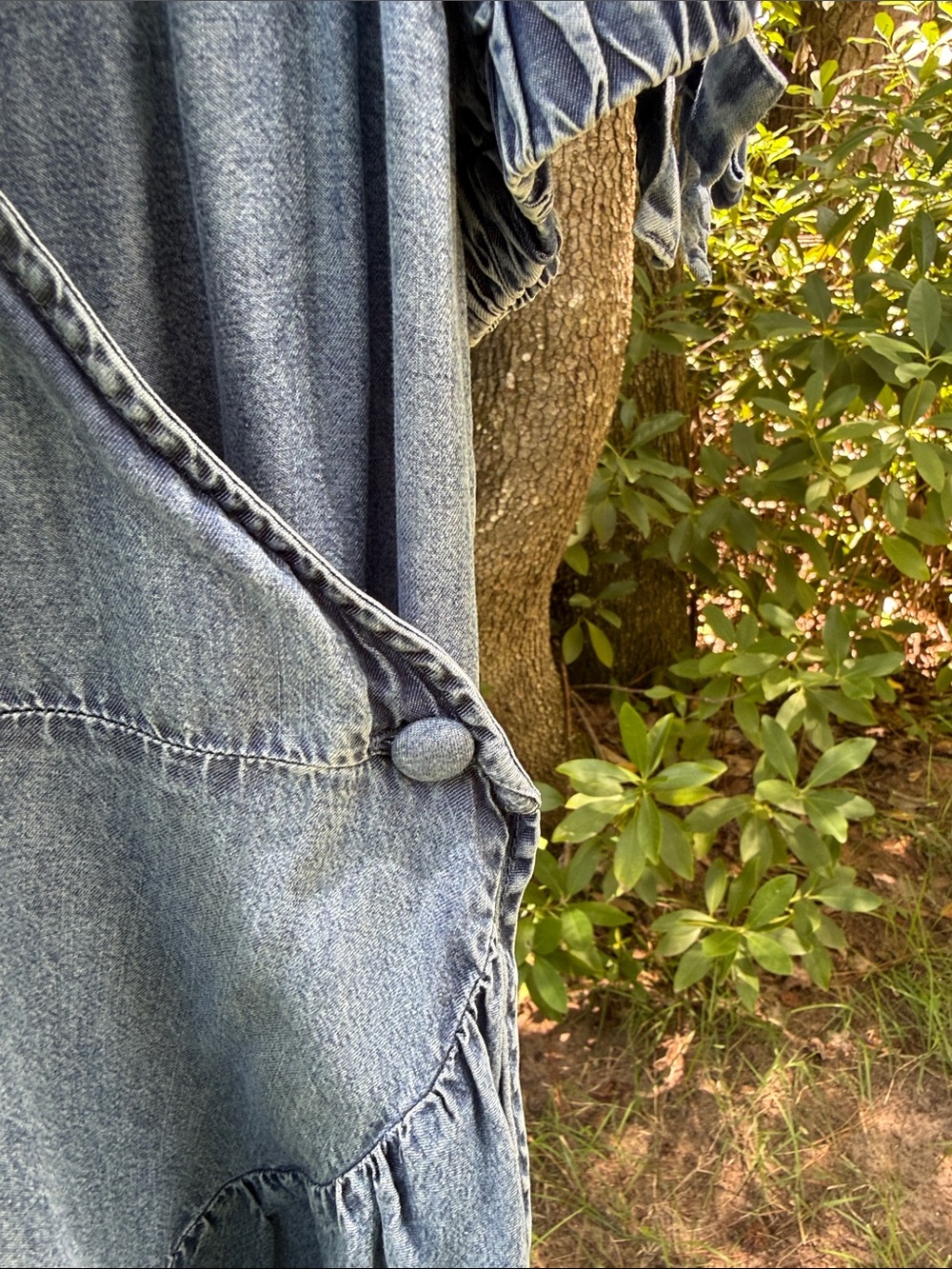 LC Lauren Conrad Light Blue Denim Wrap Dress - Picture 3 of 7